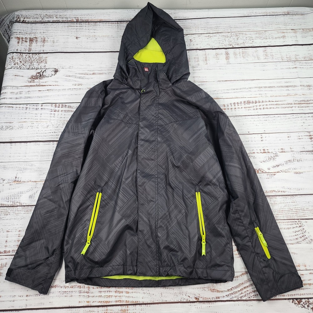 Quiksilver Utility Quiktech 8000 Ski Snowboard Jacket Mens Size XS Black Lime